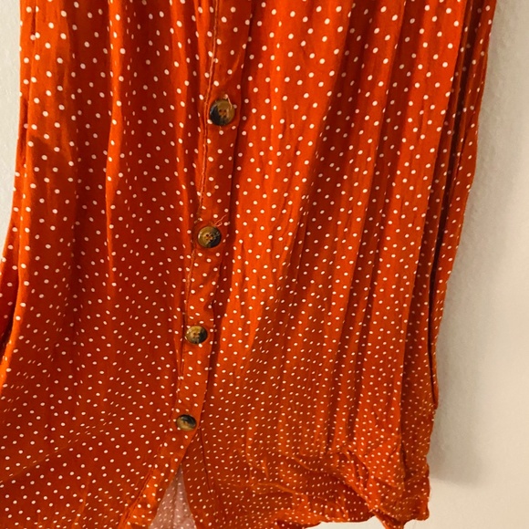 Francesca's Collections Orange Tie Front Dress - Picture 4 of 5